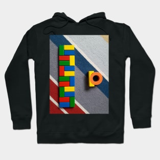 Colorful building blocks on carpet 1 Hoodie